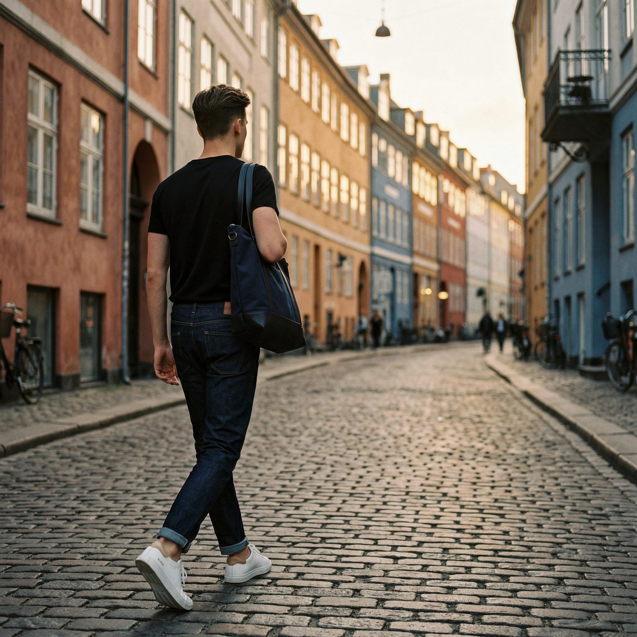 Model på københavnsk gade